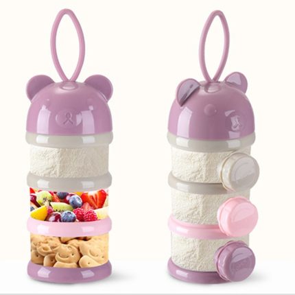 3 4 layers Bear Style Portable Baby Food Storage Box Essential Cereal Cartoon Infant Milk Powder 1