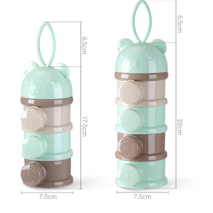 3 4 layers Bear Style Portable Baby Food Storage Box Essential Cereal Cartoon Infant Milk Powder 5