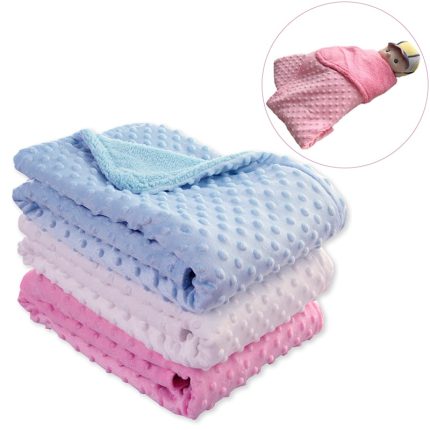 Baby Blanket Swaddling Newborn Thermal Soft Fleece Blanket Winter Solid Bedding Set Cotton Quilt Infant Bedding
