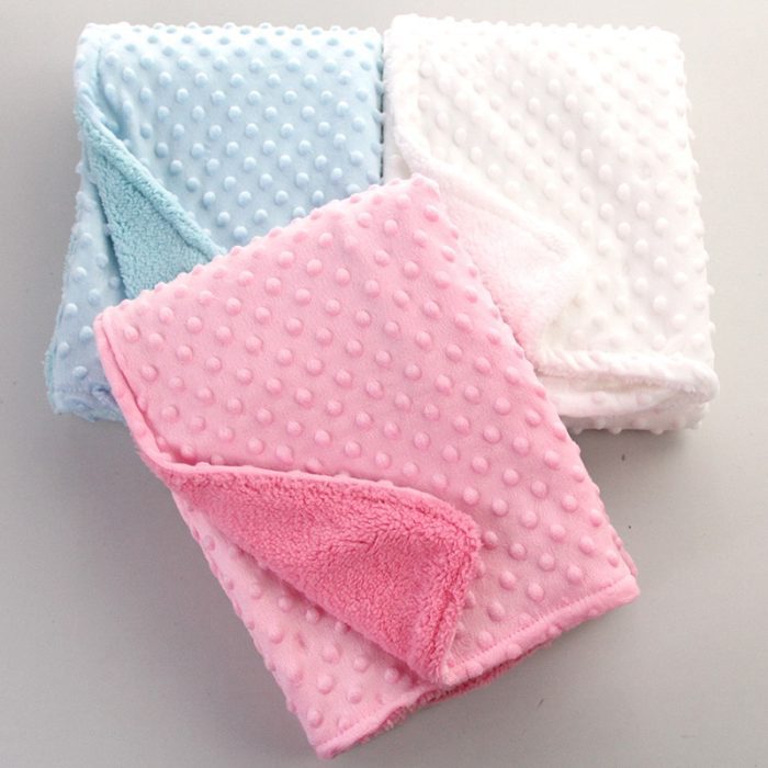 Baby Blanket Swaddling Newborn Thermal Soft Fleece Blanket Winter Solid Bedding Set Cotton Quilt Infant Bedding 5