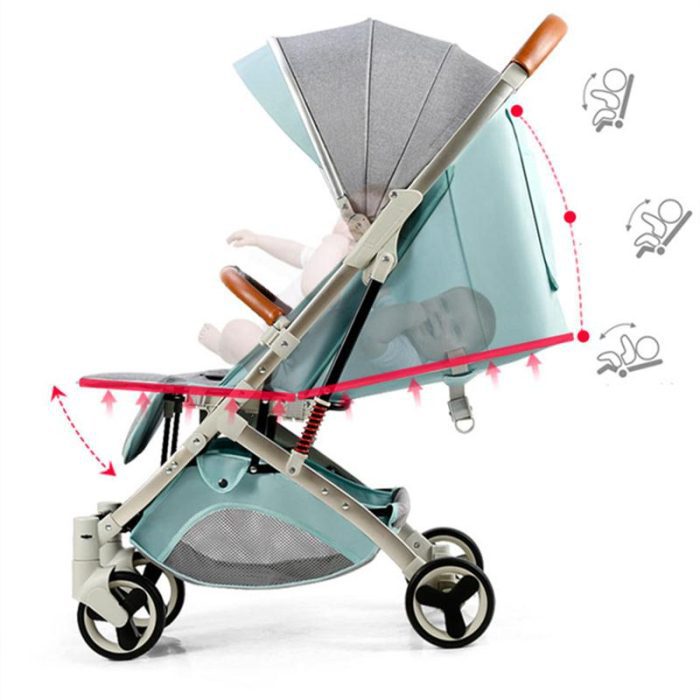 Babyfond 5 8KG Light Stroller Gold Frame Car Portable Carriage Umbrella Children Wagon Newborn Travelling Pram 1