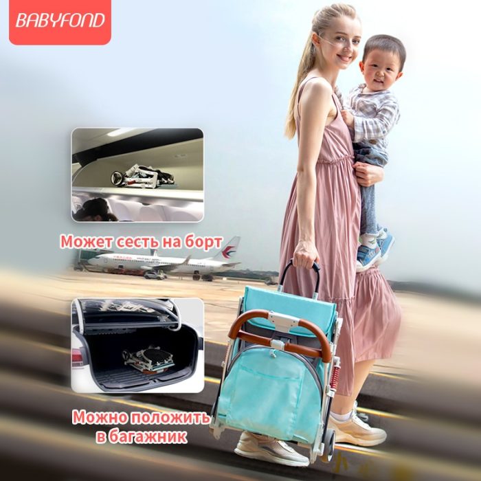 Babyfond 5 8KG Light Stroller Gold Frame Car Portable Carriage Umbrella Children Wagon Newborn Travelling Pram 4