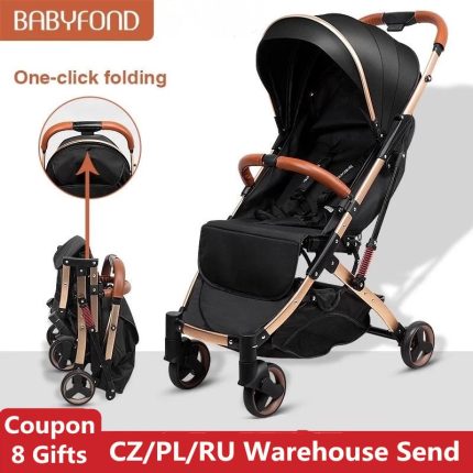 Babyfond 5 8KG Light Stroller Gold Frame Car Portable Carriage Umbrella Children Wagon Newborn Travelling Pram