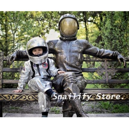 SNAILIFY Silver Spaceman Jumpsuit Boys Astronaut Costume For Kids Halloween Cosplay Children Pilot Carnival Party Fancy 1