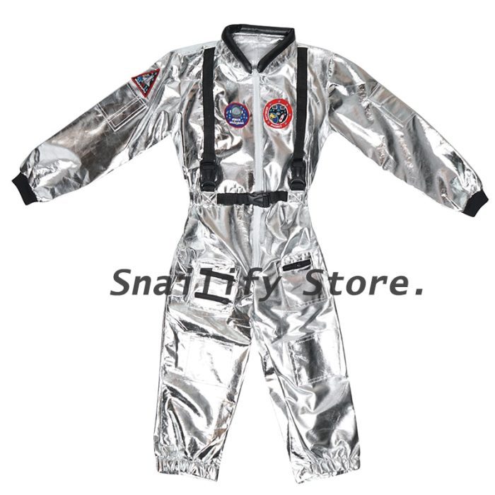 SNAILIFY Silver Spaceman Jumpsuit Boys Astronaut Costume For Kids Halloween Cosplay Children Pilot Carnival Party Fancy 4