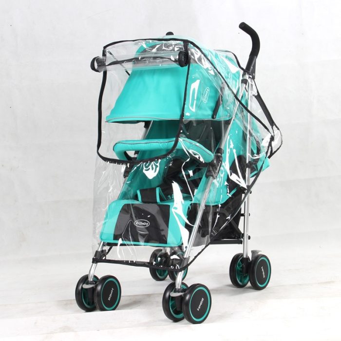 Stroller Accessories Waterproof Rain Cover Transparent Wind Dust Shield Zipper Open For Baby Strollers Pushchairs Raincoat 2