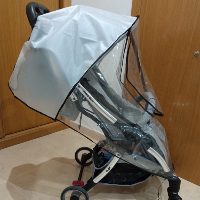 Stroller Accessories Waterproof Rain Cover Transparent Wind Dust Shield Zipper Open For Baby Strollers Pushchairs Raincoat 4