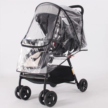 Stroller Accessories Waterproof Rain Cover Transparent Wind Dust Shield Zipper Open For Baby Strollers Pushchairs Raincoat