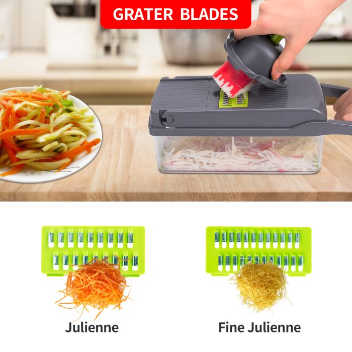 8 in 1 multifunctional vegetable cutter drain basket slicer