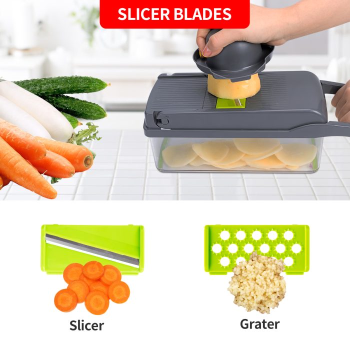 8 in 1 multifunctional vegetable cutter drain basket slicer