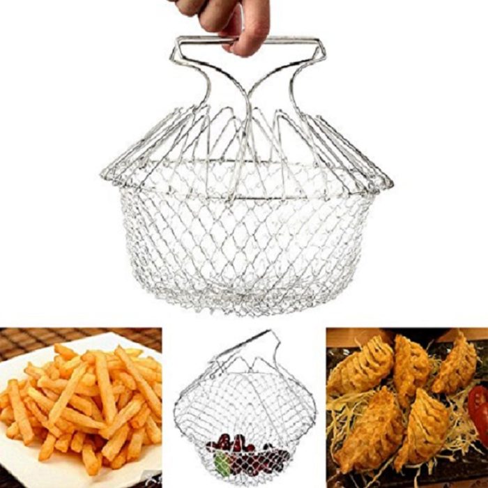 Foldable stainless steel steamer basket