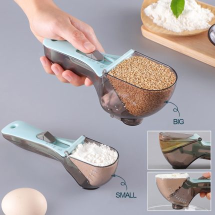 2 pcs adjustable measuring spoons with magnetic snaps
