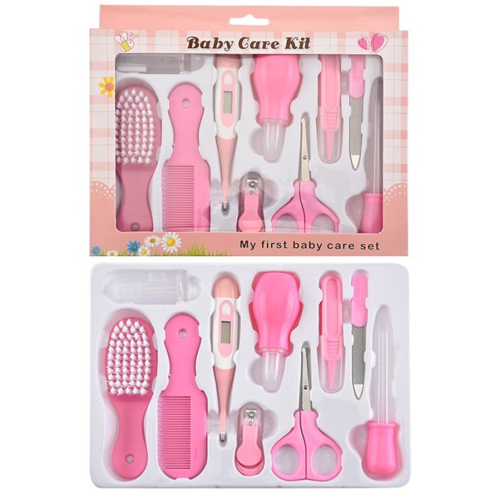 Baby Health Care Kit Newborn Nail Hair Thermometer Grooming Brush Kit Clipper Scissor Multifunction Kid Toiletries