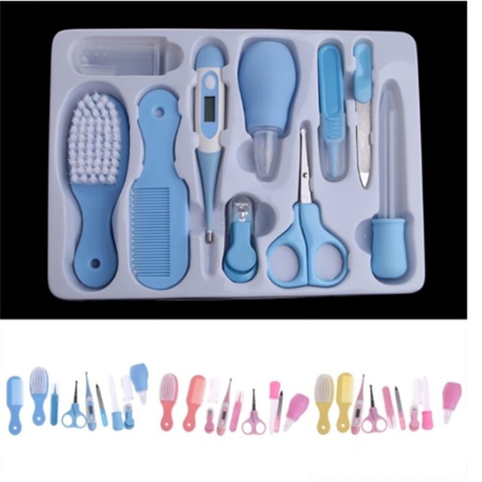 Baby Health Care Kit Newborn Nail Hair Thermometer Grooming Brush Kit Clipper Scissor Multifunction Kid Toiletries