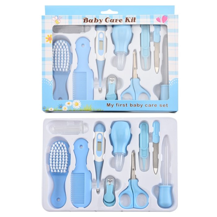 Baby Health Care Kit Newborn Nail Hair Thermometer Grooming Brush Kit Clipper Scissor Multifunction Kid Toiletries