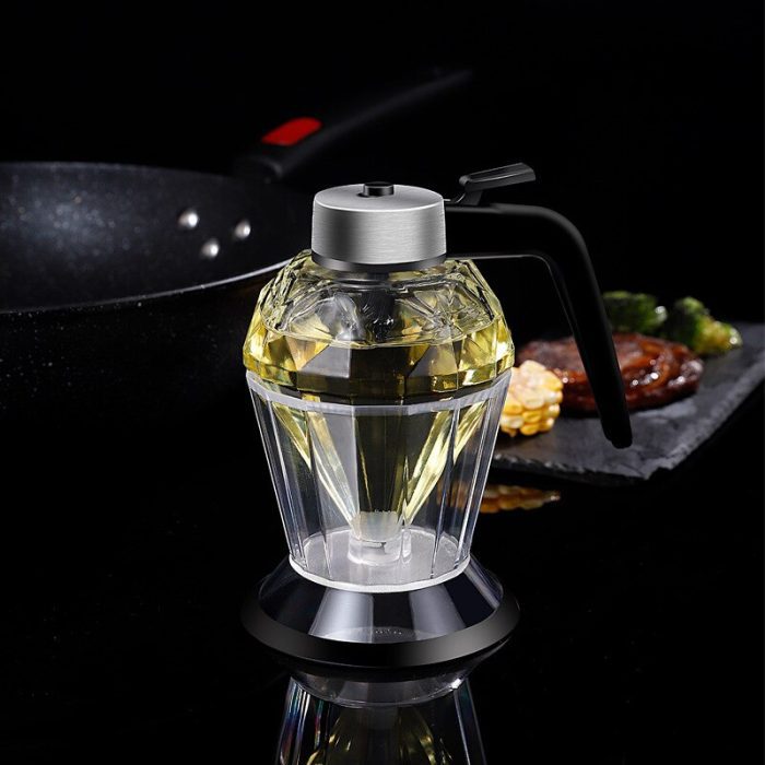 Diamond glass honey dispenser stainless steel glass oil bottle juice syrup pot storage container kitchen seasoning