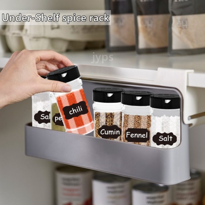 Kitchen spice rack self-adhesive