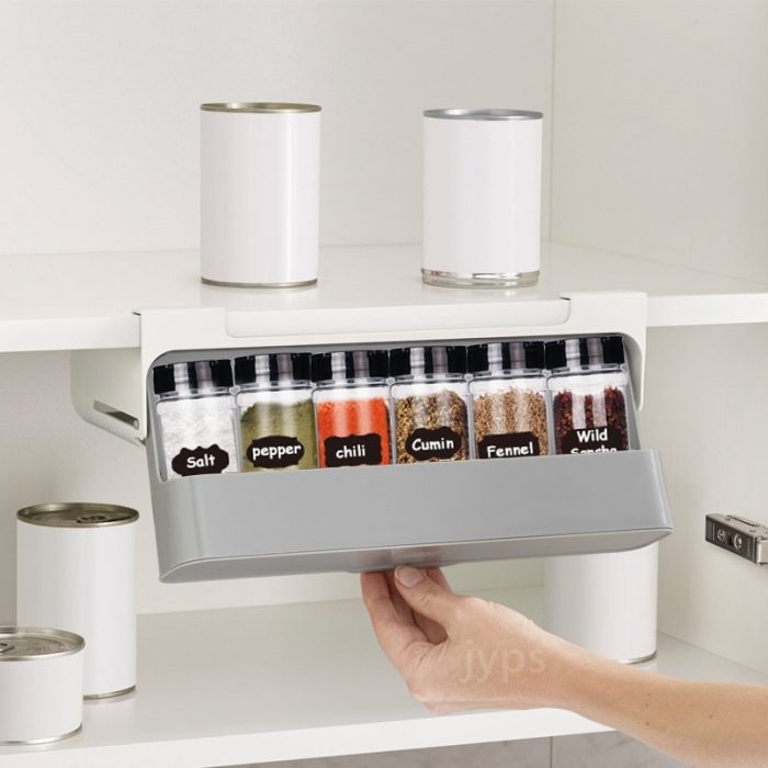 Kitchen spice rack self-adhesive