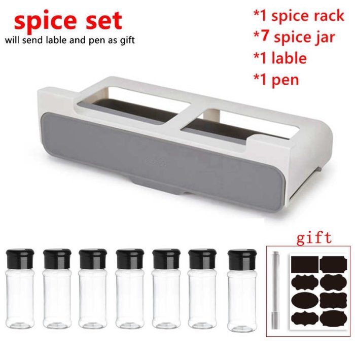 Kitchen spice rack self-adhesive