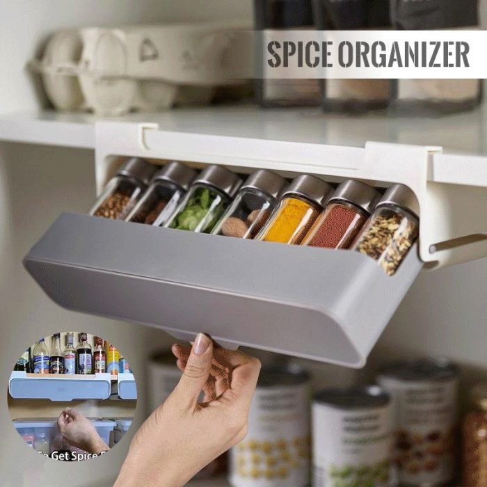 Kitchen spice rack self-adhesive