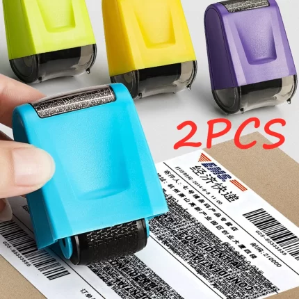 Pcs stamp roller anti theft protection id seal smear privacy confidential data guard information data identity