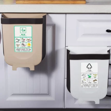 L folding waste bins kitchen garbage bin foldable car trash can wall mounted trashcan for bathroom