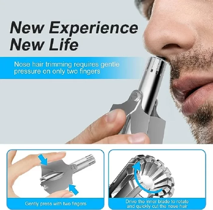 Nose hair trimmer for men and women with no noise washable manual nasal hair trimmer